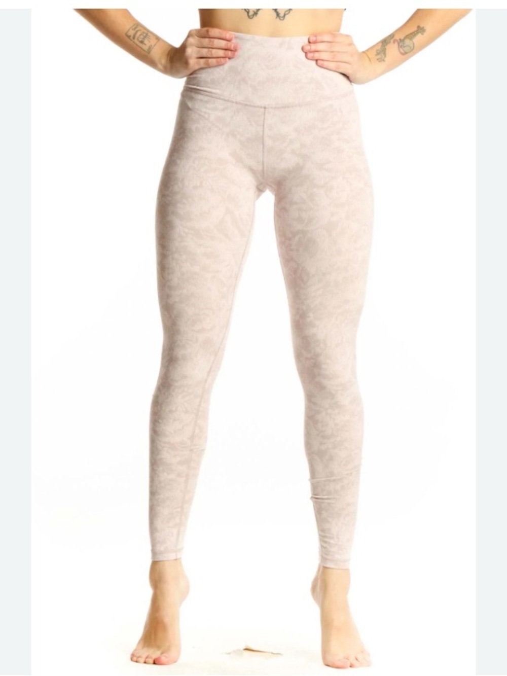 Athleta High-Waist Light Beige Printed Leggings
